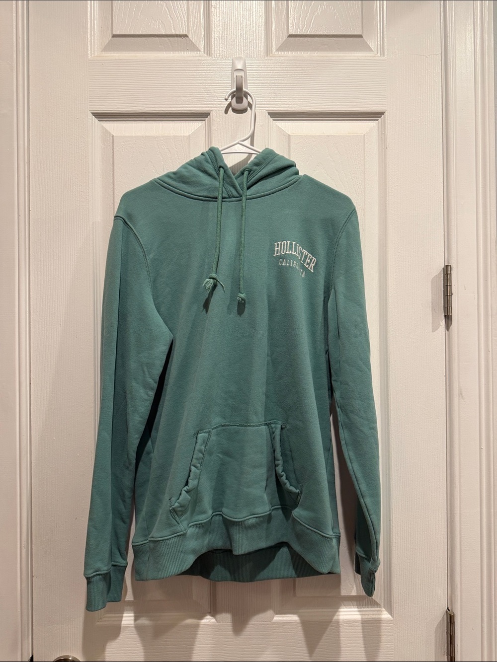 Hollister Teal Pullover Hoodie with Drawstring